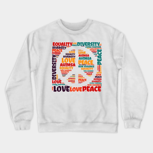 Peace Love Crewneck Sweatshirt by MZeeDesigns